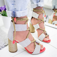Lace-Up Thick  Heels