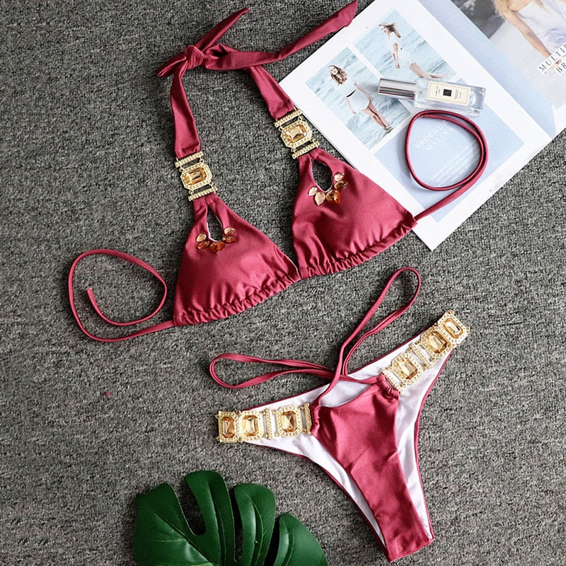 Crystal Diamond Bikini Swimsuit