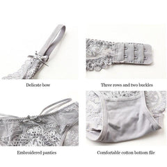 Miss Me Embroidered Bra Pantie Set