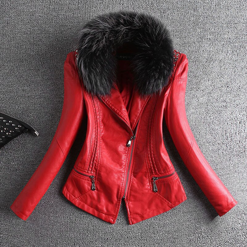 Real Fur Autumn Leather Jacket