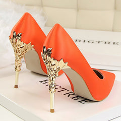 Fashion Metal Carved High Heels