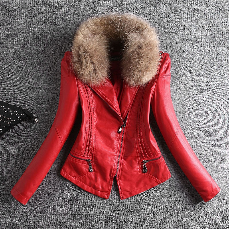 Real Fur Autumn Leather Jacket