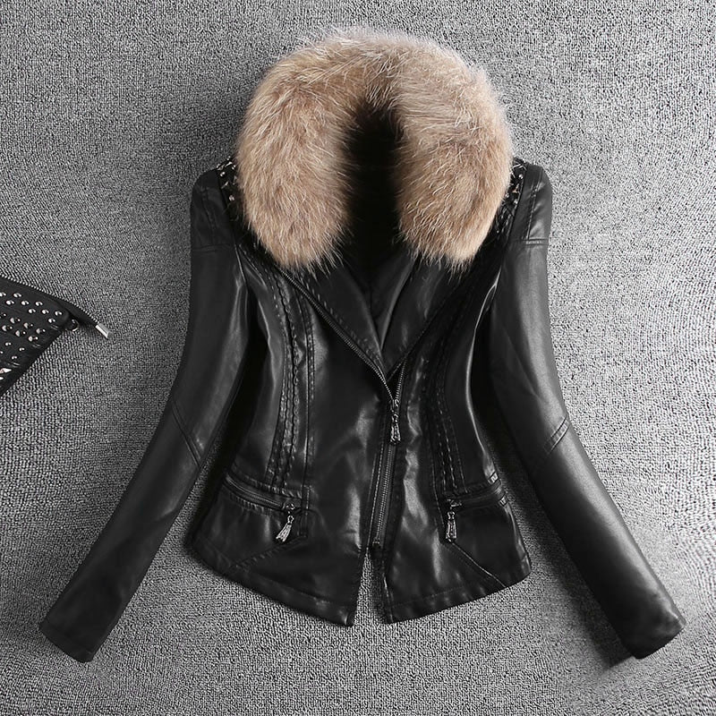 Real Fur Autumn Leather Jacket