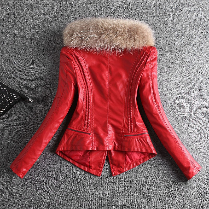 Real Fur Autumn Leather Jacket