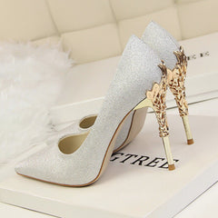 Fashion Metal Carved High Heels