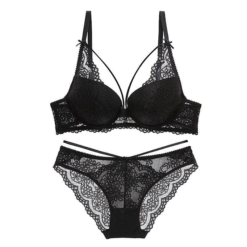 Miss Me Embroidered Bra Pantie Set