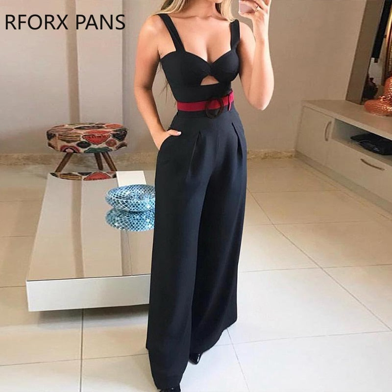 Cut Out Twist Wide Leg Jumpsuit