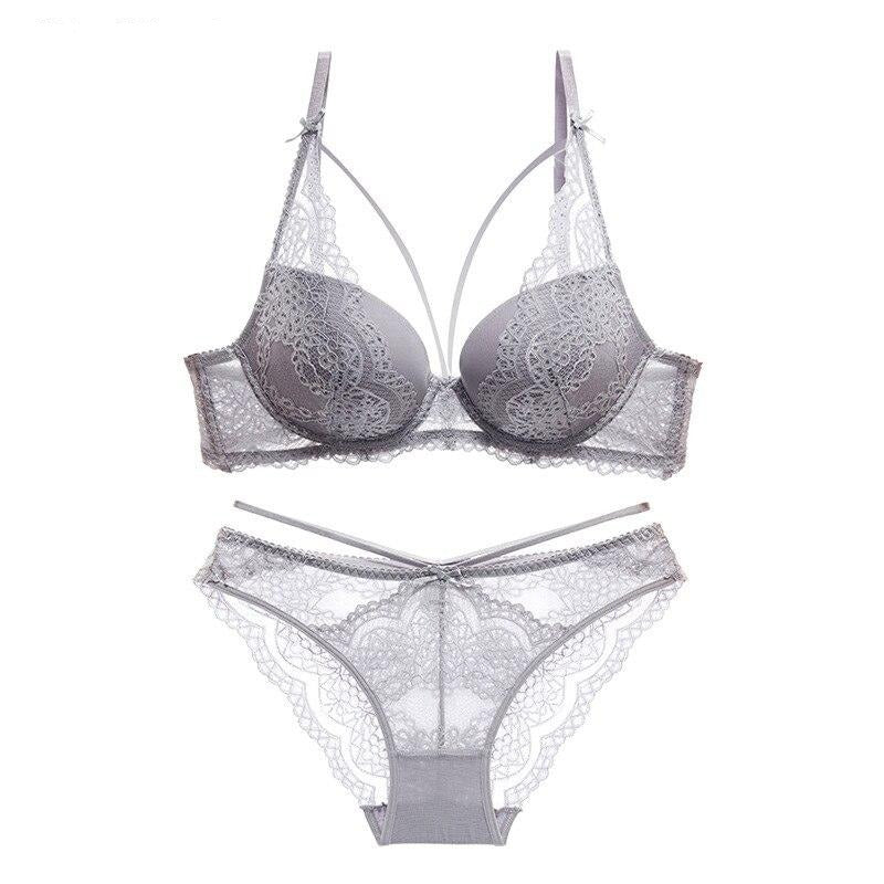 Miss Me Embroidered Bra Pantie Set