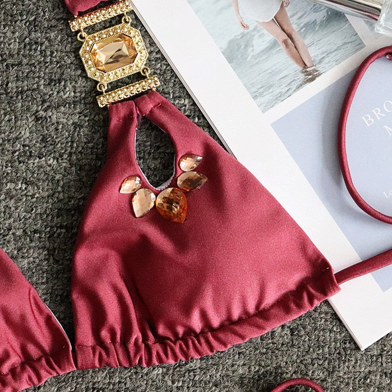Crystal Diamond Bikini Swimsuit