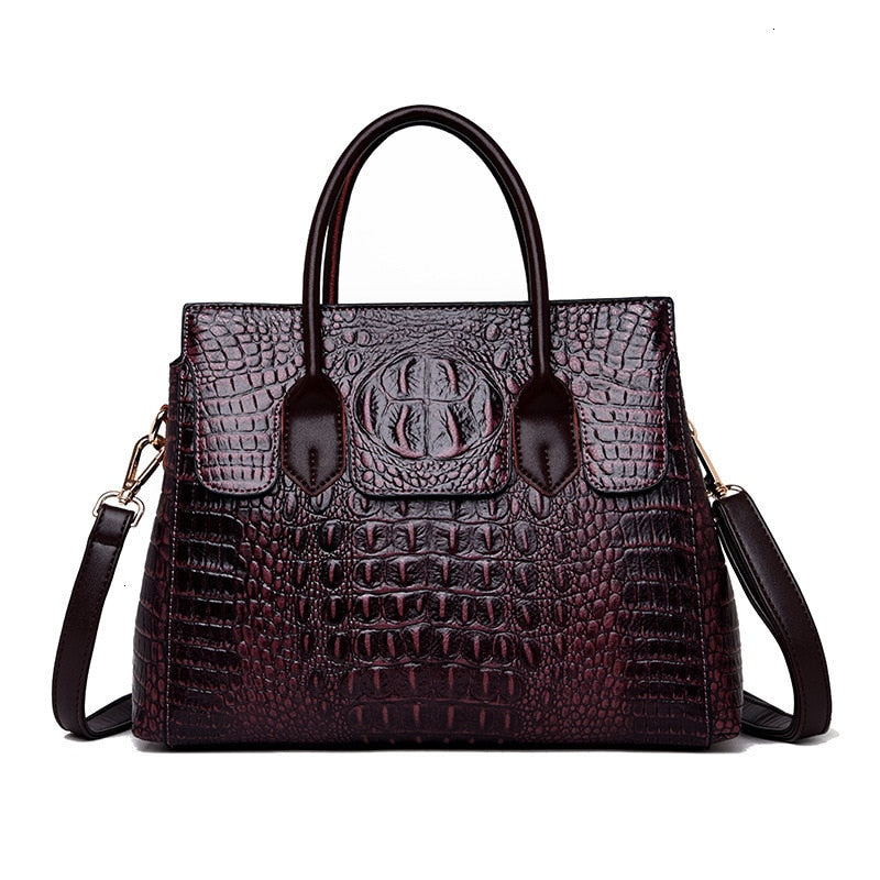 Croco Genuine Leather Handbag
