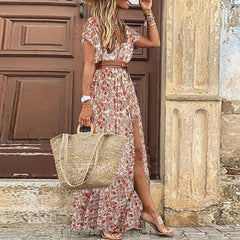 Boho Short Sleeve Paisley Print dress