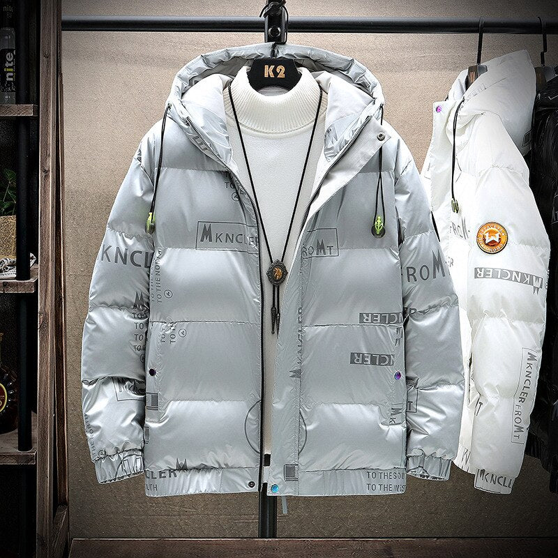Solid Print Puffer Jacket