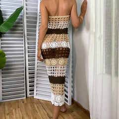 Bohemian Lace Crochet Stitching Dress