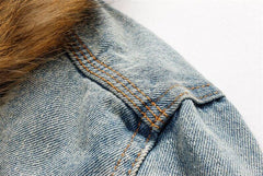 Men Ripped Denim  Coat