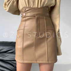 Autumn PU leather skirt