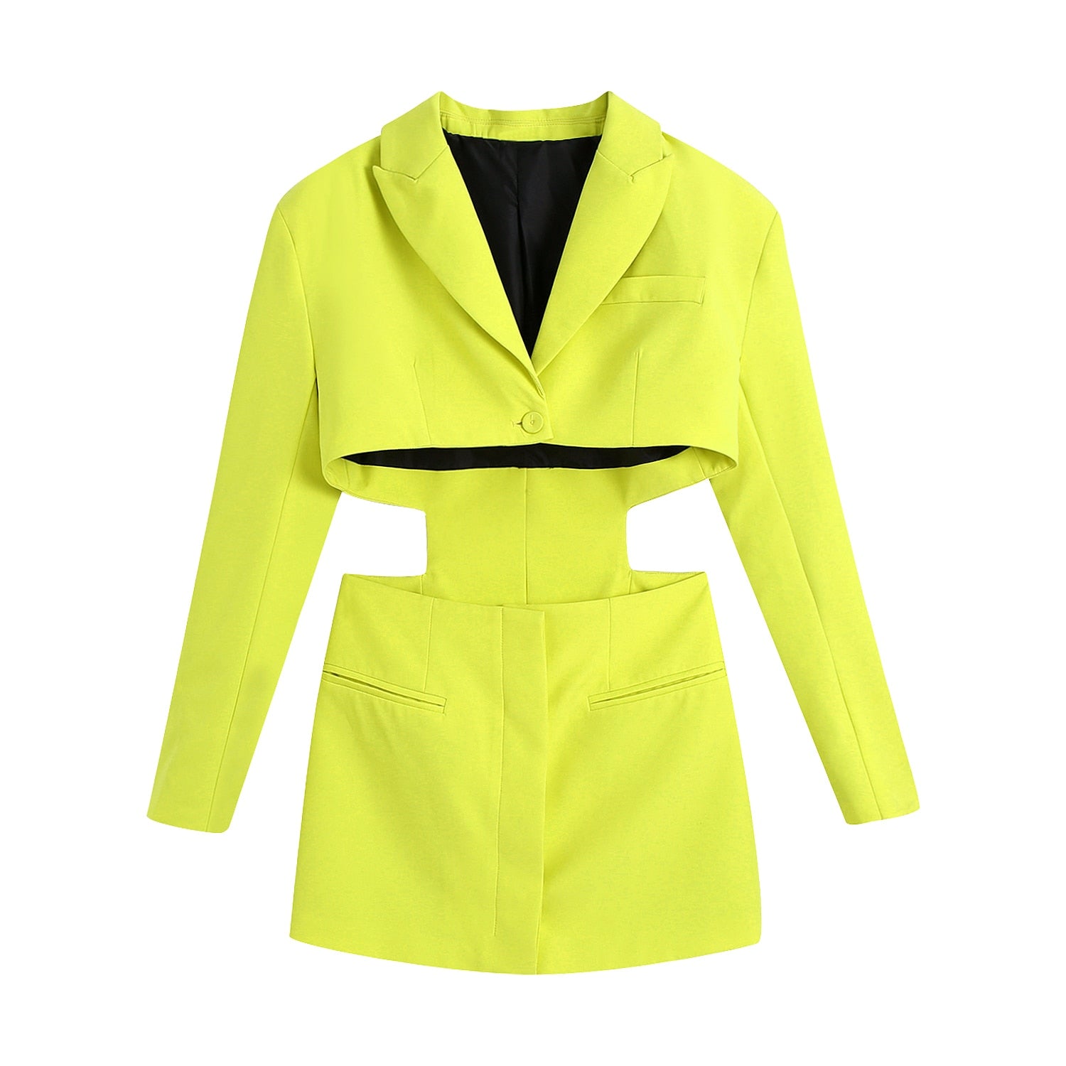 Hollow Out Waist Blazer Jacket Outwear