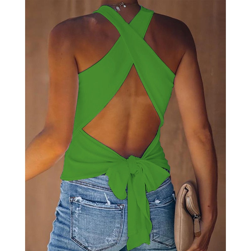 Sexy Tank Top Knotted Design
