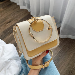 Circle Metal Handle Handbag