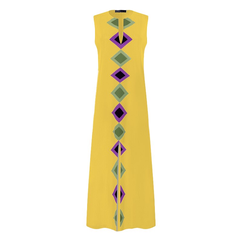 Boho Geometric Printed Maxi Dress
