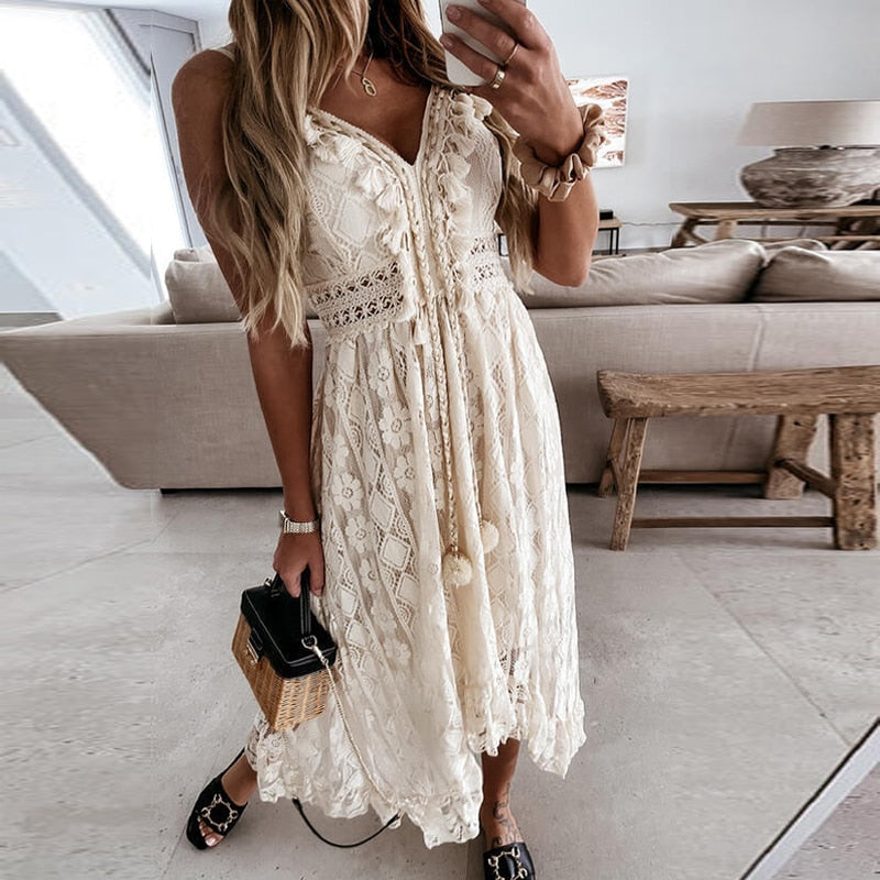 Elegant Chic Tassel Dress
