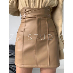 Autumn PU leather skirt