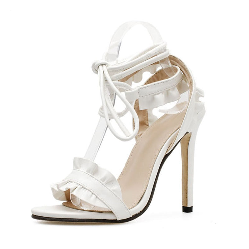 Fish-mouth Lace-crossed Shoes