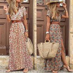 Boho Short Sleeve Paisley Print dress