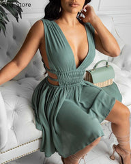 Deep V-Neck Dress