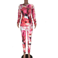 Floral Print Set Pullover