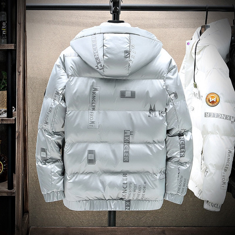 Solid Print Puffer Jacket