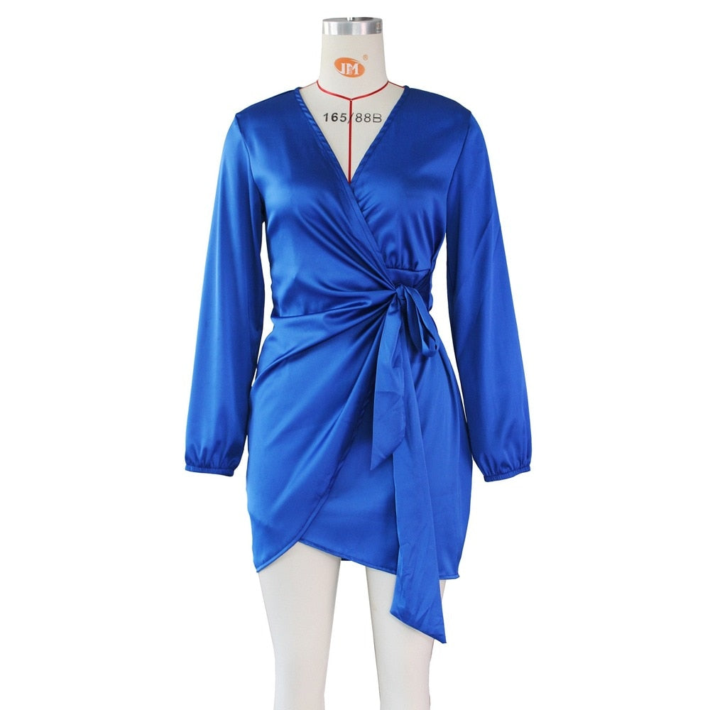 Lace Up Satin Dress