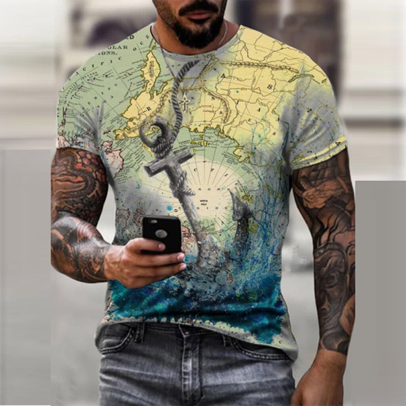 Map Printing Tee Shirt
