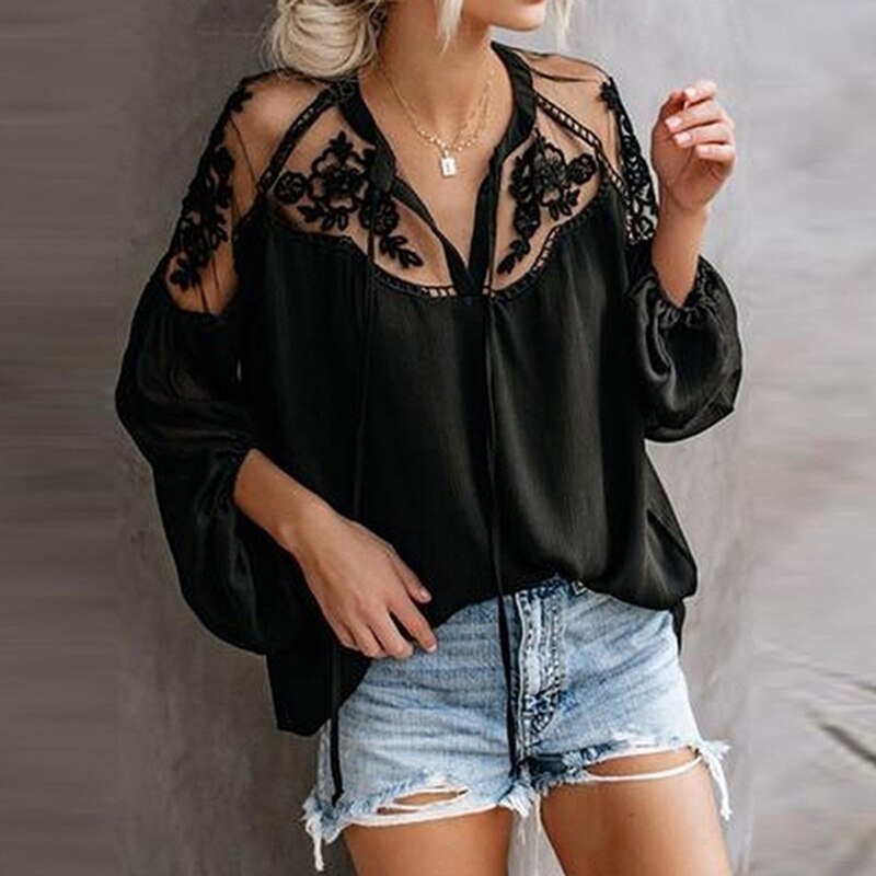 Embroidery Patchwork Shirt