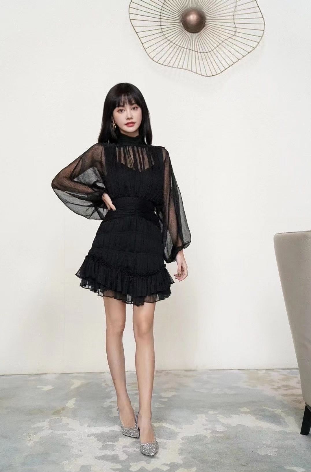 Long sleeve Puff Dress