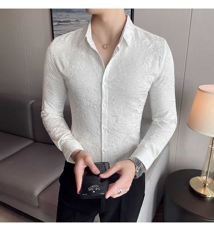 Embossed Flower Luxury Shirt
