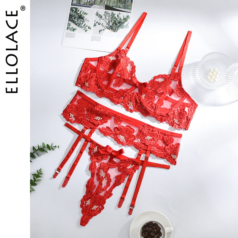 Sensual Lingerie Floral Embroidered