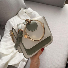 Circle Metal Handle Handbag