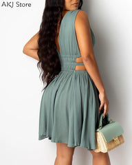 Deep V-Neck Dress