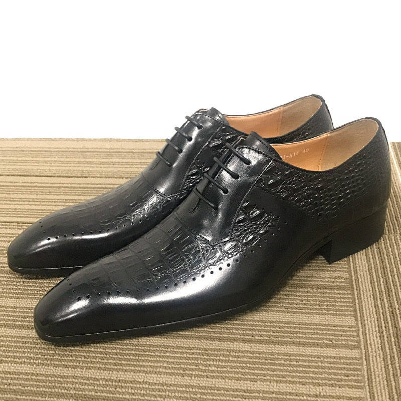 Italian Crocodile Men Dress Shoes
