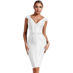 Short-Sleeve Bandage Dress f