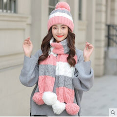Woolen Hat Scarf Gloves Set