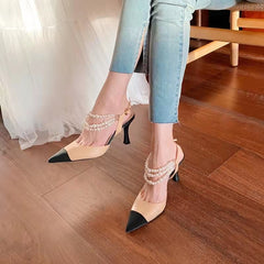 Luxury Pearls Chains Shoes