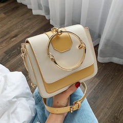 Circle Metal Handle Handbag