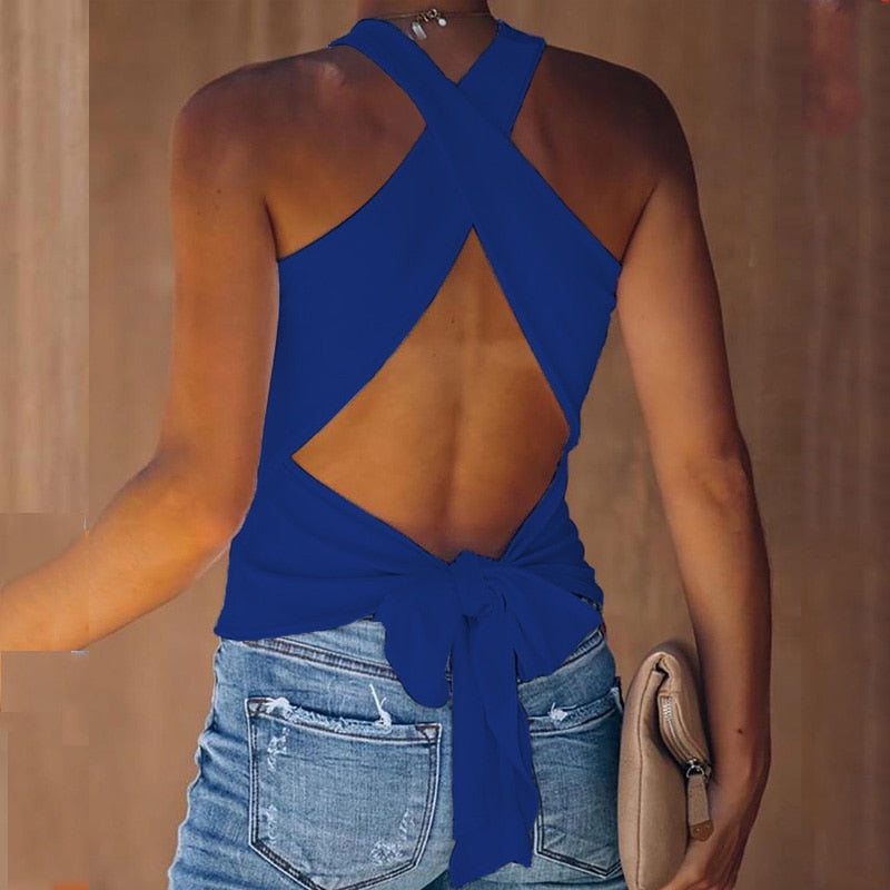Sexy Tank Top Knotted Design