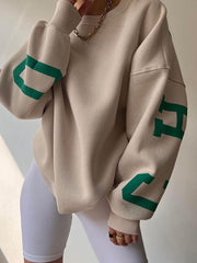 Casual Print Letters Sweatshirt
