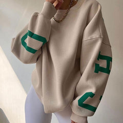 Casual Print Letters Sweatshirt