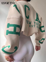 Casual Print Letters Sweatshirt