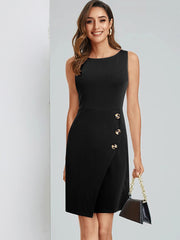 Round Neck Plain Work Dress