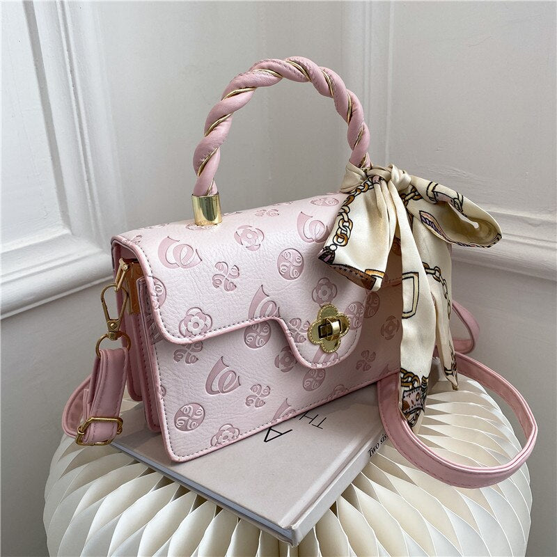 Flower Embossed PU Leather Bag