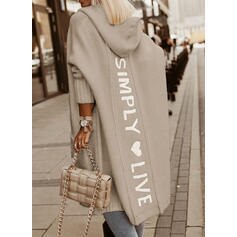 Letter Print Hooded Sweater